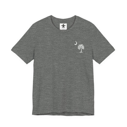 Palmetto Tree and Crescent - Front and Back Print - Unisex Jersey Short Sleeve Tee