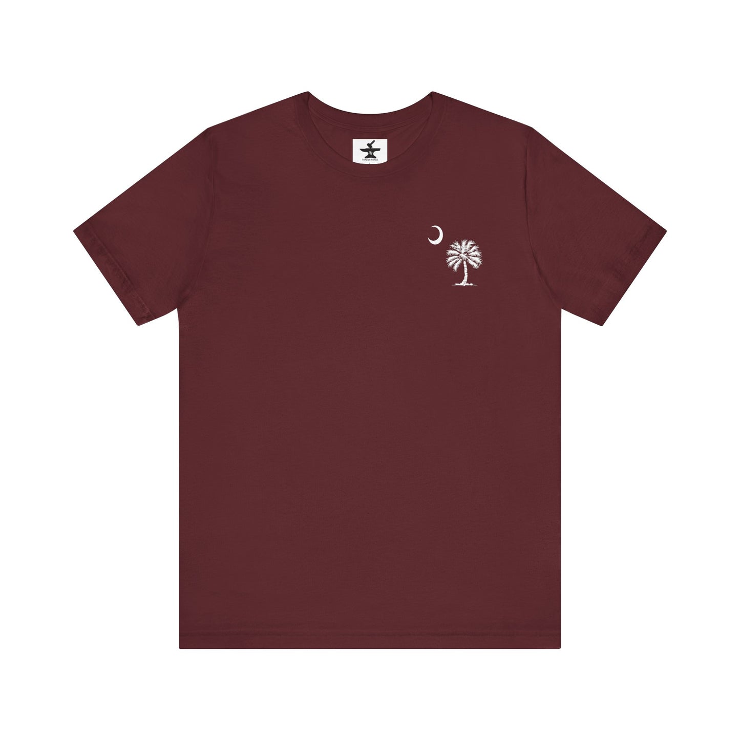 Palmetto Tree and Crescent - Front and Back Print - Unisex Jersey Short Sleeve Tee