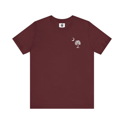 Palmetto Tree and Crescent - Front and Back Print - Unisex Jersey Short Sleeve Tee