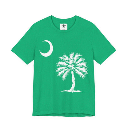 Palmetto Tree and Crescent Tee Shirt-Unisex Jersey Short Sleeve Tee