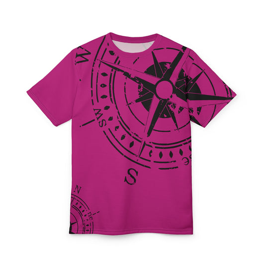 TF - Compass Abstract -Pink -  Unisex Cut & Sew Tee (AOP)