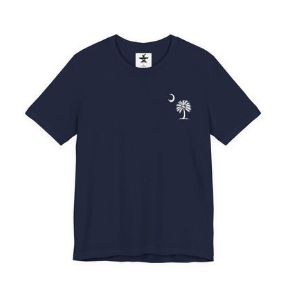 Palmetto Tree and Crescent - Front and Back Print - Unisex Jersey Short Sleeve Tee