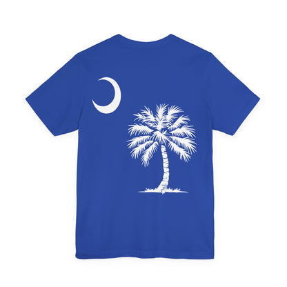 Palmetto Tree and Crescent - Front and Back Print - Unisex Jersey Short Sleeve Tee