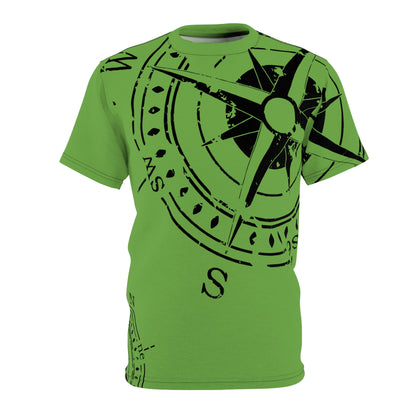 TF - Compass Abstract - Green - Unisex Cut & Sew Tee (AOP)