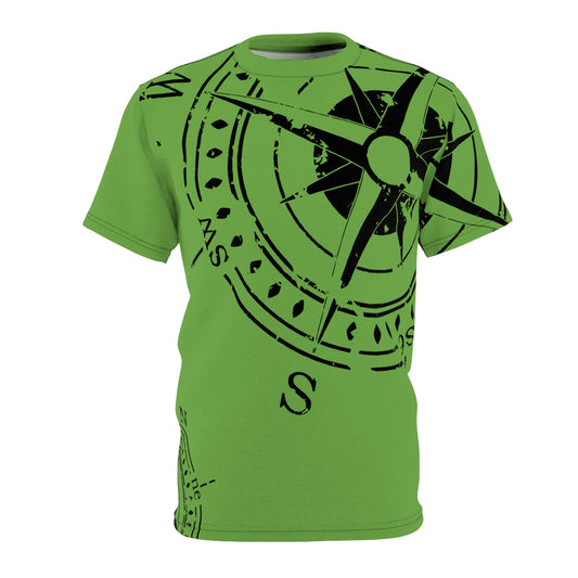 TF - Compass Abstract - Green - Unisex Cut & Sew Tee (AOP)