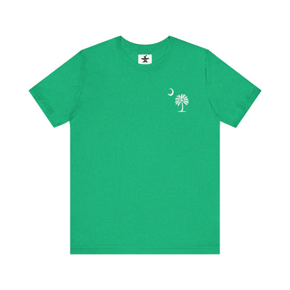Palmetto Tree and Crescent - Front and Back Print - Unisex Jersey Short Sleeve Tee
