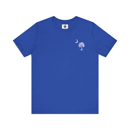 Palmetto Tree and Crescent - Front and Back Print - Unisex Jersey Short Sleeve Tee
