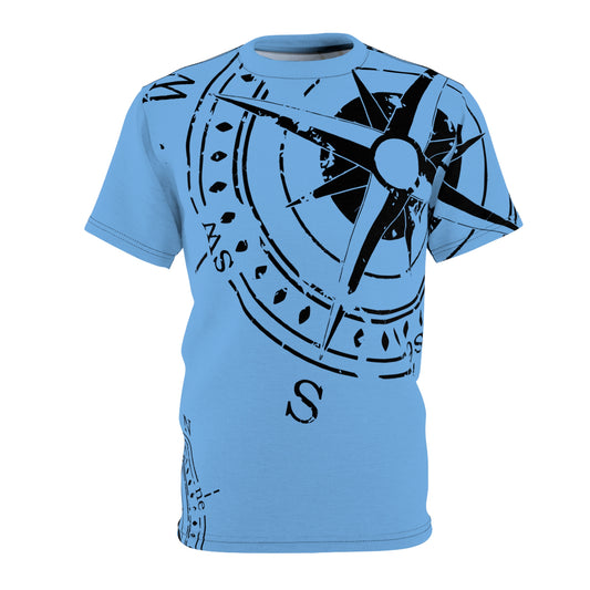 TF - Compass Abstract - Light Blue - Unisex Cut & Sew Tee (AOP)