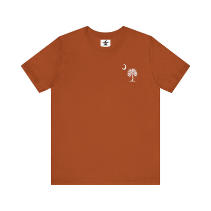 Palmetto Tree and Crescent - Front and Back Print - Unisex Jersey Short Sleeve Tee