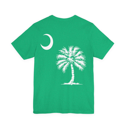 Palmetto Tree and Crescent - Front and Back Print - Unisex Jersey Short Sleeve Tee