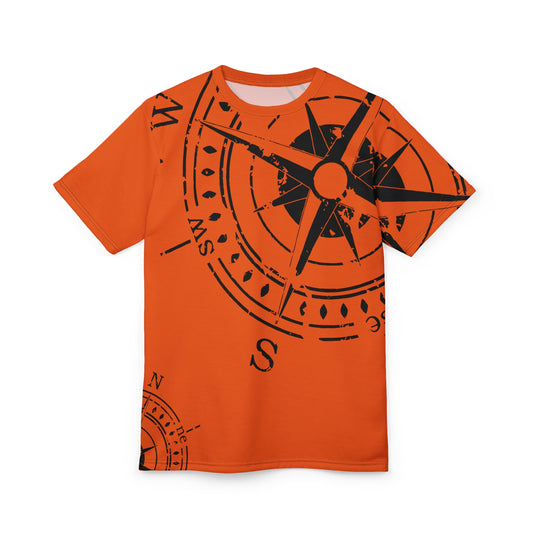 TF - Compass Abstract - Orange - Unisex Cut & Sew Tee (AOP)