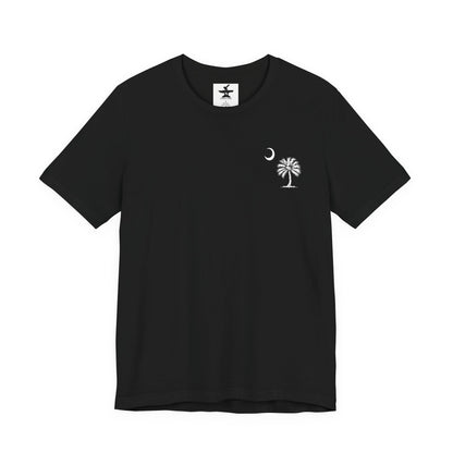 Palmetto Tree and Crescent - Front and Back Print - Unisex Jersey Short Sleeve Tee