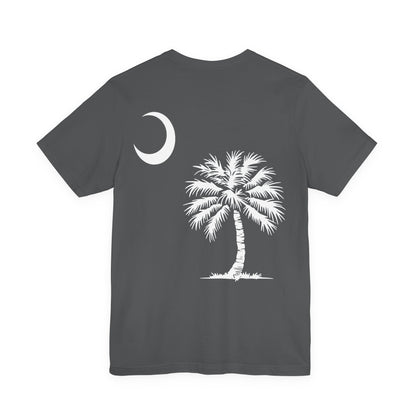Palmetto Tree and Crescent - Front and Back Print - Unisex Jersey Short Sleeve Tee