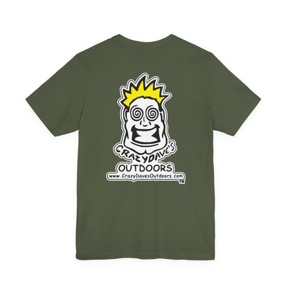 Crazy Daves Outdoors Logo  Front and Back- Tee - Front- Unisex Jersey Short Sleeve Tee
