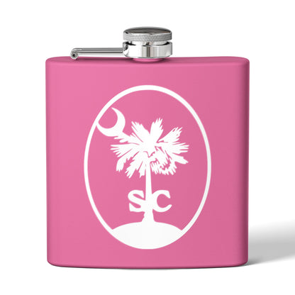 CDO - Palmetto and Crescent in an Oval - Stainless Steel Flask | Perfect Gift for Groomsmen, Travel, Weddings, Outdoor Adventures, Tailgating