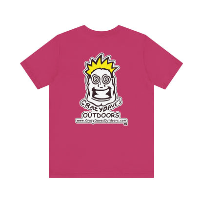 Crazy Daves Outdoors Logo  Front and Back- Tee - Front- Unisex Jersey Short Sleeve Tee