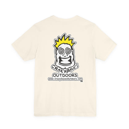 Crazy Daves Outdoors Logo  Front and Back- Tee - Front- Unisex Jersey Short Sleeve Tee