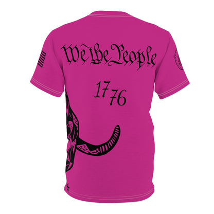 TF - We The People -Dont Tread On Me Abstract Tee - Pink- Unisex Cut & Sew Tee (AOP)