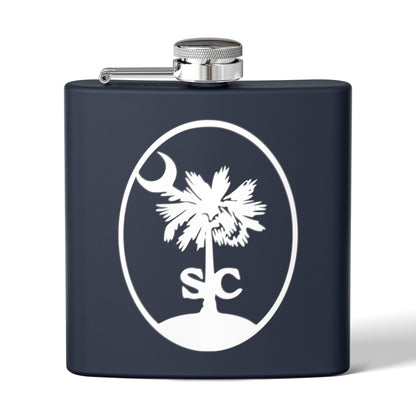 CDO - Palmetto and Crescent in an Oval - Stainless Steel Flask | Perfect Gift for Groomsmen, Travel, Weddings, Outdoor Adventures, Tailgating