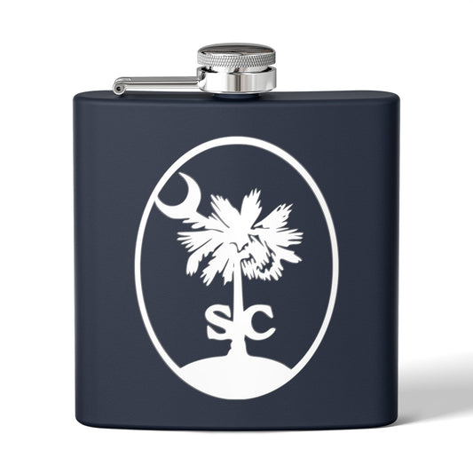 CDO - Palmetto and Crescent in an Oval - Stainless Steel Flask | Perfect Gift for Groomsmen, Travel, Weddings, Outdoor Adventures, Tailgating