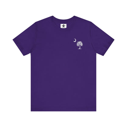 Palmetto Tree and Crescent - Front and Back Print - Unisex Jersey Short Sleeve Tee