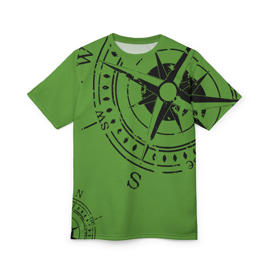 TF - Compass Abstract - Green - Unisex Cut & Sew Tee (AOP)