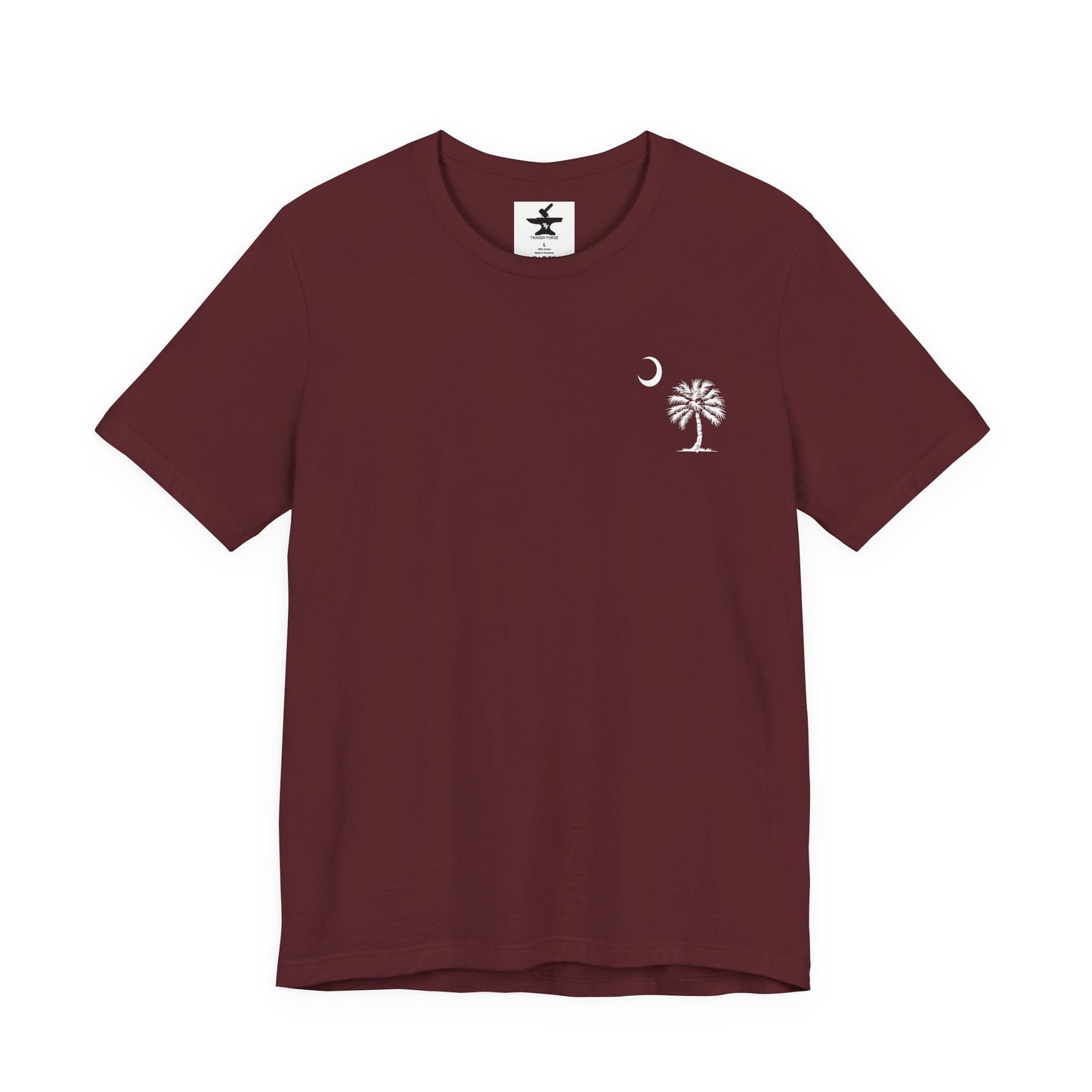 Palmetto Tree and Crescent - Front and Back Print - Unisex Jersey Short Sleeve Tee