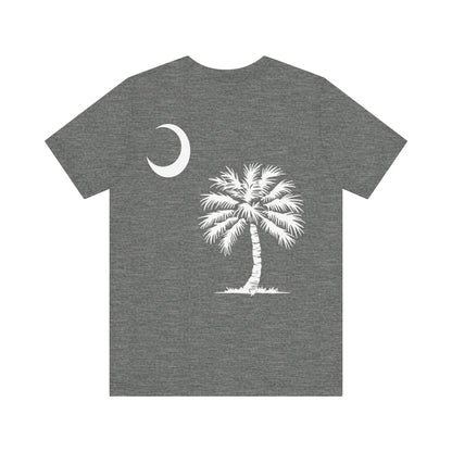 Palmetto Tree and Crescent - Front and Back Print - Unisex Jersey Short Sleeve Tee