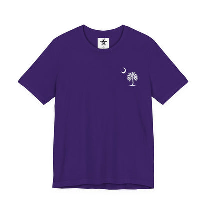 Palmetto Tree and Crescent - Front and Back Print - Unisex Jersey Short Sleeve Tee