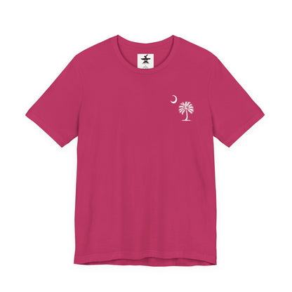 Palmetto Tree and Crescent - Front and Back Print - Unisex Jersey Short Sleeve Tee