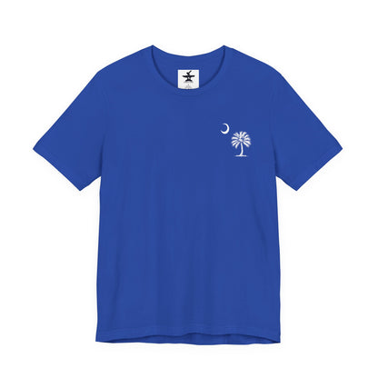 Palmetto Tree and Crescent - Front and Back Print - Unisex Jersey Short Sleeve Tee