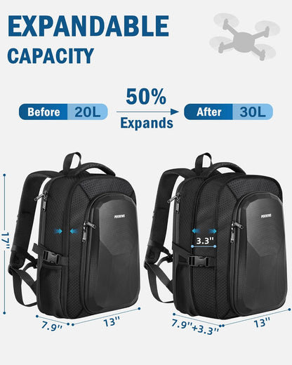 Case for Potensic Atom 2, Large Backpack for Atom 2/Se/3-Axis/Lt | Fits 15.6'' Laptop, 30L Travel Drone Backpack, for Fly More Combo Drone Accessories (Not for RC PTD 1 Remote Controller)