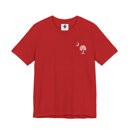Palmetto Tree and Crescent - Front and Back Print - Unisex Jersey Short Sleeve Tee