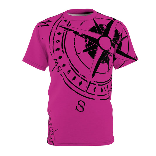 TF - Compass Abstract -Pink -  Unisex Cut & Sew Tee (AOP)