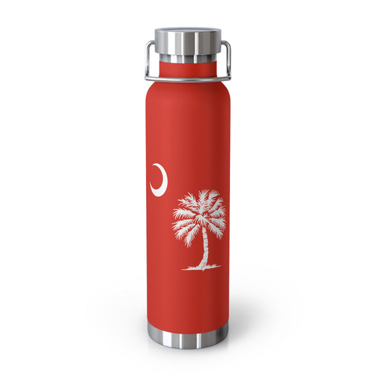 CDO - Palmetto and Crescent  - Stylish Insulated Water Bottle, 22oz, Copper Vacuum Flask, Outdoor Hydration Gift, Eco-Friendly Travel Mug, SC Palmetto State Design
