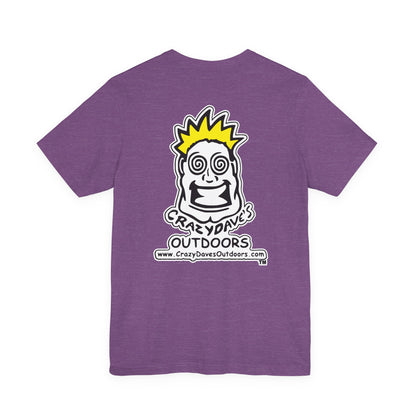 Crazy Daves Outdoors Logo  Front and Back- Tee - Front- Unisex Jersey Short Sleeve Tee