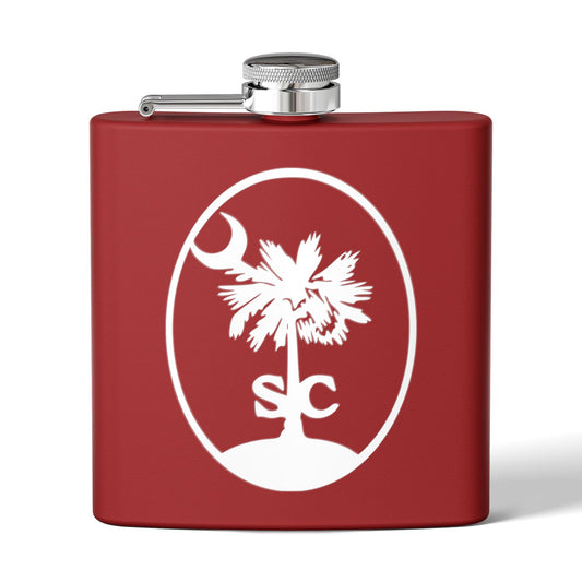 CDO - Palmetto and Crescent in an Oval - Stainless Steel Flask | Perfect Gift for Groomsmen, Travel, Weddings, Outdoor Adventures, Tailgating