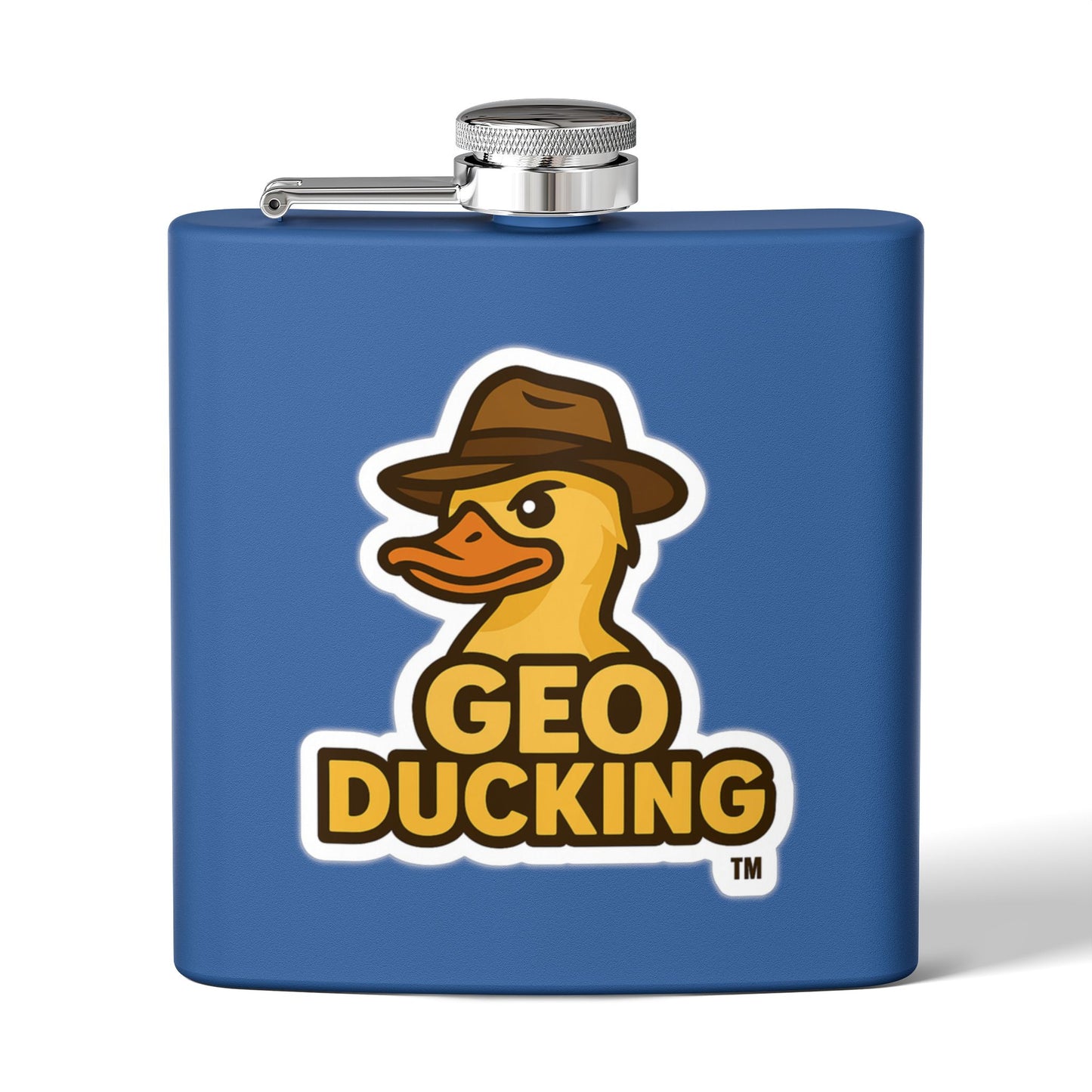 CDO - GeoDucking Flask - Palmetto and Crescent in an Oval - Stainless Steel Flask | Perfect Gift for Groomsmen, Travel, Weddings, Outdoor Adventures, Tailgating