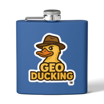 CDO - GeoDucking Flask - Palmetto and Crescent in an Oval - Stainless Steel Flask | Perfect Gift for Groomsmen, Travel, Weddings, Outdoor Adventures, Tailgating