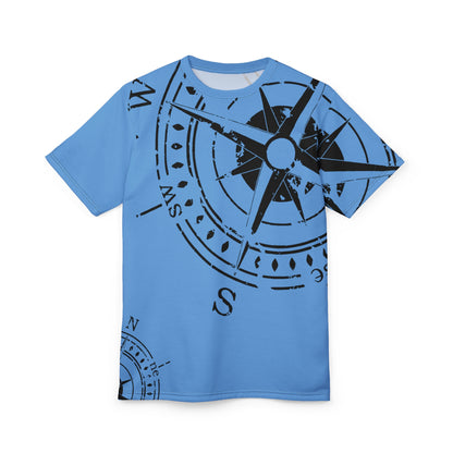 TF - Compass Abstract - Light Blue - Unisex Cut & Sew Tee (AOP)