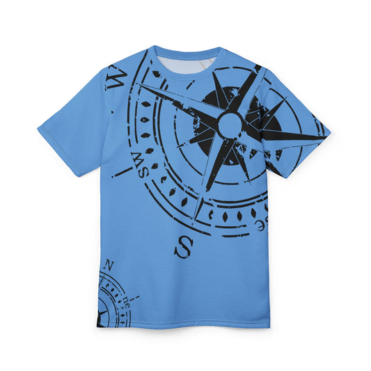 TF - Compass Abstract - Light Blue - Unisex Cut & Sew Tee (AOP)