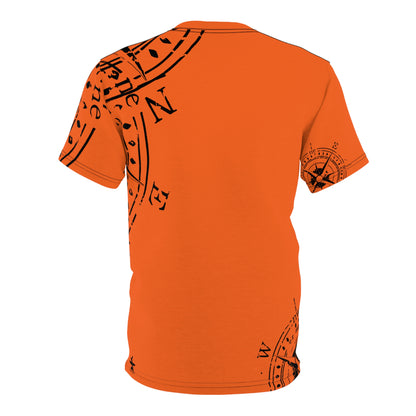 TF - Compass Abstract - Orange - Unisex Cut & Sew Tee (AOP)