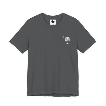 Palmetto Tree and Crescent - Front and Back Print - Unisex Jersey Short Sleeve Tee