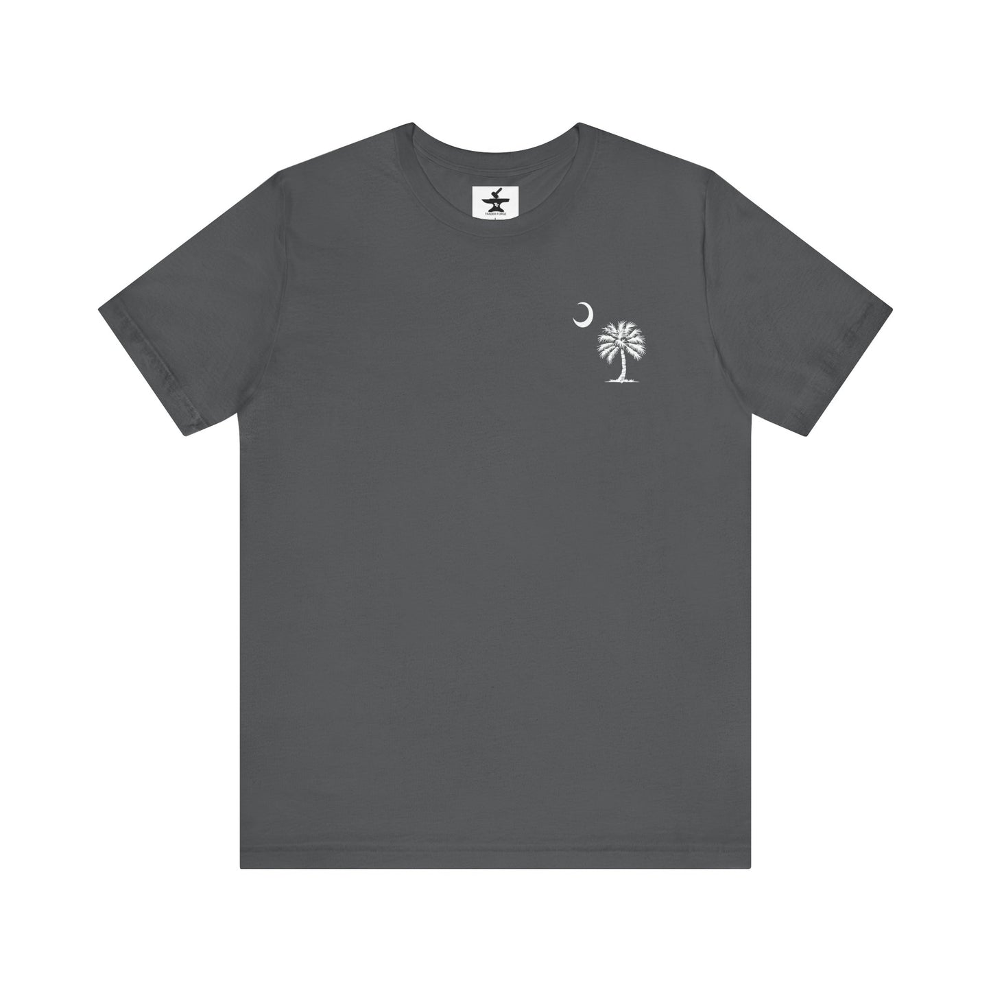 Palmetto Tree and Crescent - Front and Back Print - Unisex Jersey Short Sleeve Tee