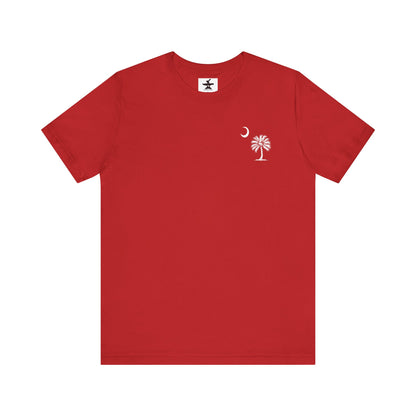 Palmetto Tree and Crescent - Front and Back Print - Unisex Jersey Short Sleeve Tee