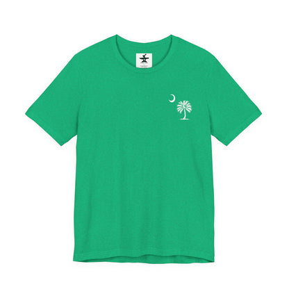 Palmetto Tree and Crescent - Front and Back Print - Unisex Jersey Short Sleeve Tee