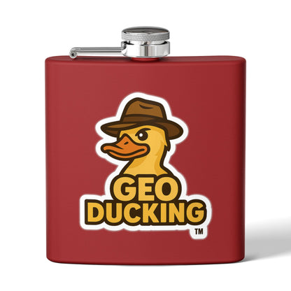 CDO - GeoDucking Flask - Palmetto and Crescent in an Oval - Stainless Steel Flask | Perfect Gift for Groomsmen, Travel, Weddings, Outdoor Adventures, Tailgating