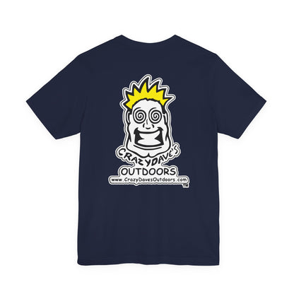 Crazy Daves Outdoors Logo  Front and Back- Tee - Front- Unisex Jersey Short Sleeve Tee