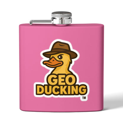CDO - GeoDucking Flask - Palmetto and Crescent in an Oval - Stainless Steel Flask | Perfect Gift for Groomsmen, Travel, Weddings, Outdoor Adventures, Tailgating