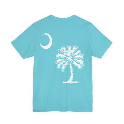 Palmetto Tree and Crescent - Front and Back Print - Unisex Jersey Short Sleeve Tee